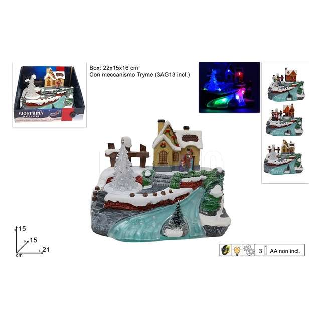 Giostrina scenario casa con lago con movimento con luce con musica 3ass - Principale