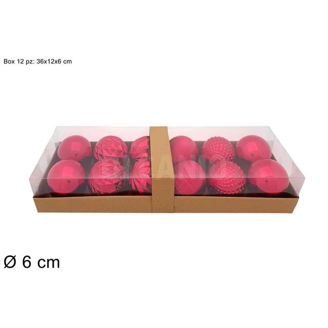 Palle 6 cm. 12 pz. 6ass in box rosso - Principale