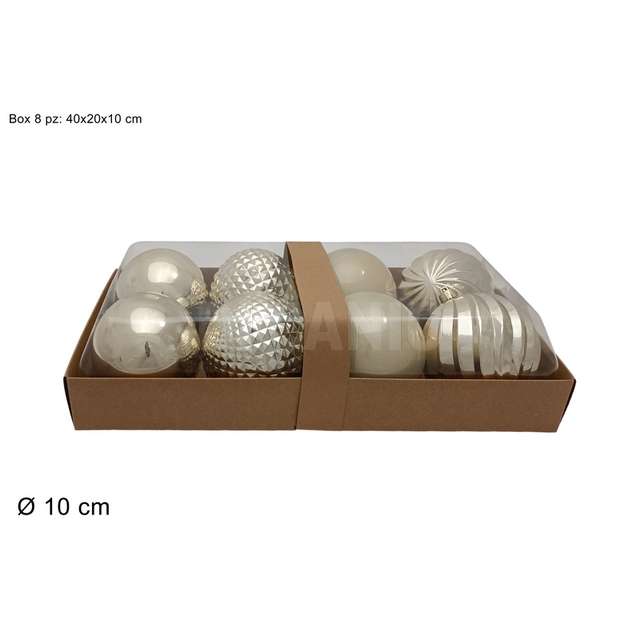 Palle 8 pz. 10 cm. beige - Principale