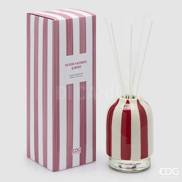 Profumatore bottiglia righe 400ml saffron e rose - Principale