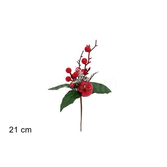 Spillone bacche 21cm con palla rossa - Principale