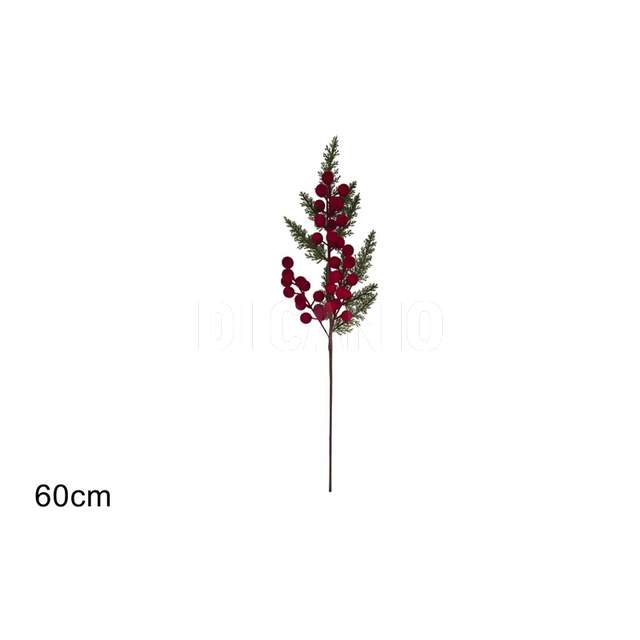 Stelo 60cm bacche effetto velluto bordeaux - Principale