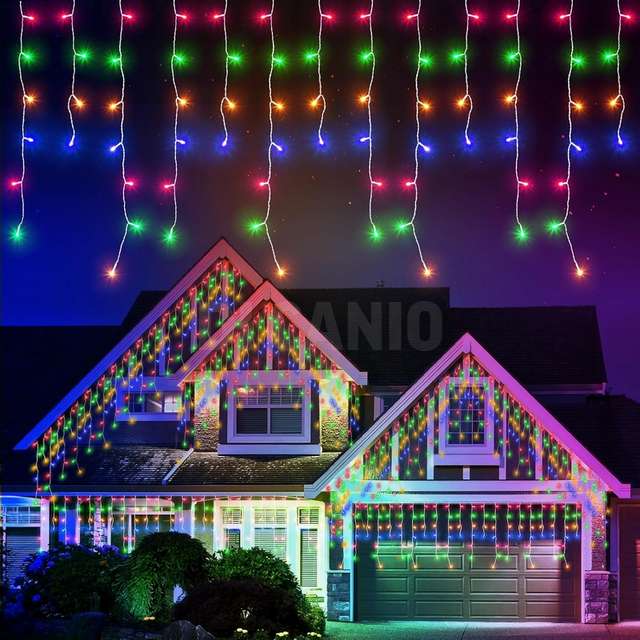 Tenda 8 f.6mtx1mt 192luci led mcolor eff.pioggia velocita var.est. - Principale