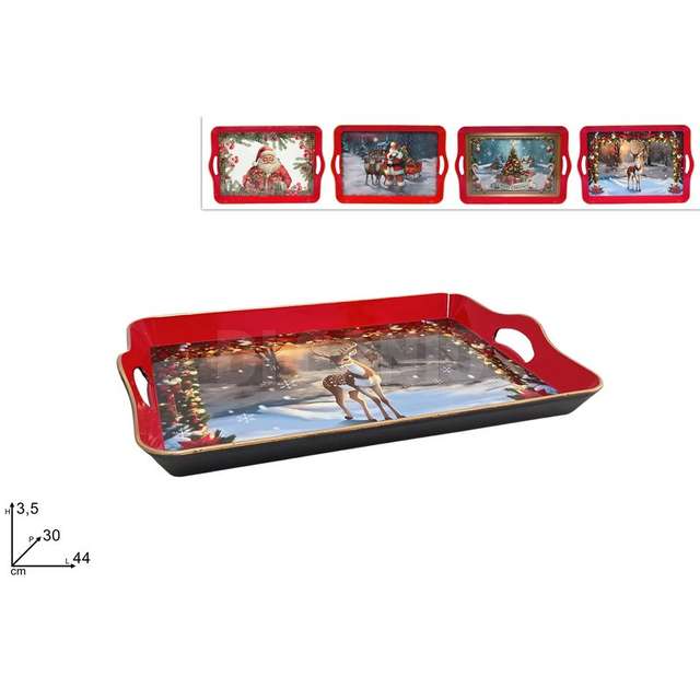 Vass.oio plastica 44x30 cm. cdecoro natalizio 4 ass.. - Principale