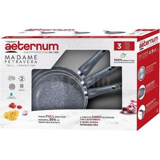 AETERNUM MADAME PETRAVERA 3.0 TRIS PADELLE 20/24/28CM ANTIADERENTE INDUZIONE