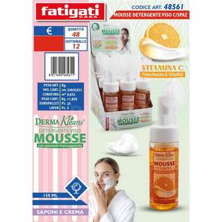 MOUSSE DETERGENTE VISO CON SPAZZOLA VITAMINA C