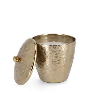 CANDELA CON COPERCHIO LATHE SVAS ORO CM13,5X13,5 IN ALLUMINIO