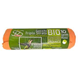 SACCO BIO TRIPLO STRATO CITRONELLA 10 PZ CM..52x70