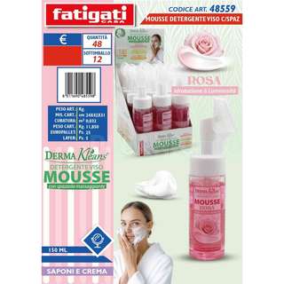 MOUSSE DETERGENTE VISO CON SPAZZOLA ROSA