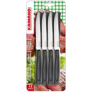 COLTELLO BISTECCA DINAMIK NERO SET 12 PZ KAIMANO